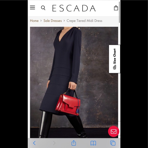 Escada Dresses & Skirts - Escada Crepe Tiered Midi Navy Dress